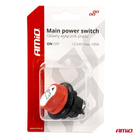 ΔΙΑΚΟΠΤΗΣ POWER-OFF ΜΠΑΤΑΡΙΑΣ 12>32V max100A preak 500A 29mm 3 ΛΕΙΤΟΥΡΓΙΩΝ ΑΜΙΟ - 1 ΤΕΜ. Διεθνείς Διακόπτες