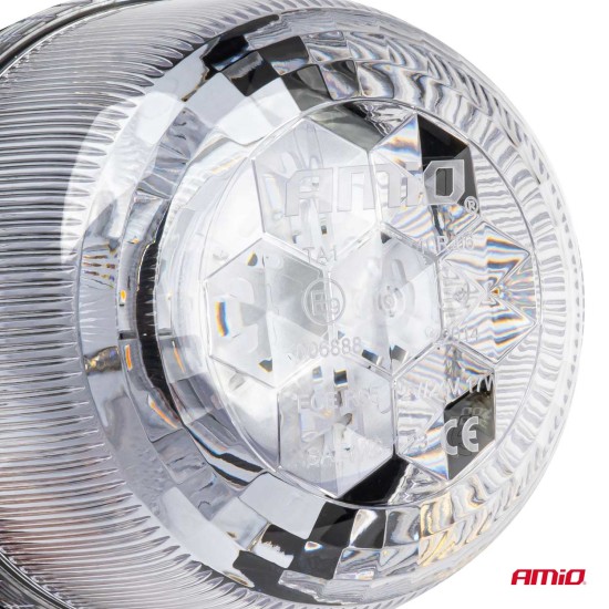 ΦΑΡΟΣ DIAMONT W25P ΜΕ ΛΕΥΚΟ ΚΑΠΑΚΙ 12/24V 24xSMD LED ΠΟΡΤΟΚΑΛΙ ΕΛΑΣΤΙΚΟΣ ΒΙΔΩΤΟΣ 201x126mm ΑΜΙΟ - 1 ΤΕΜ. Φάροι LED