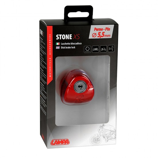 ΑΝΤΙΚΛΕΠΤΙΚΟ ΔΙΣΚΟΦΡΕΝΟΥ STONE XS ΚΟΚΚΙΝΟ 5,5mm (2 ΚΛΕΙΔΙΑ) LAMPA - 1 ΤΕΜ Κλειδαριές Moto