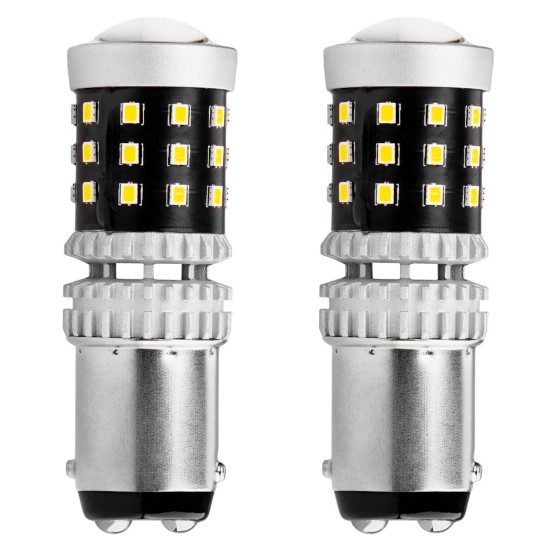 ΛΑΜΠΑΚΙΑ ΔΙΠΟΛΙΚΑ LED ΛΕΥΚΑ CAN-BUS P21/5w BAY15D 12/24V 39xSMD 2016 ΑMiO - 2 TEM. Με Κάλυκα