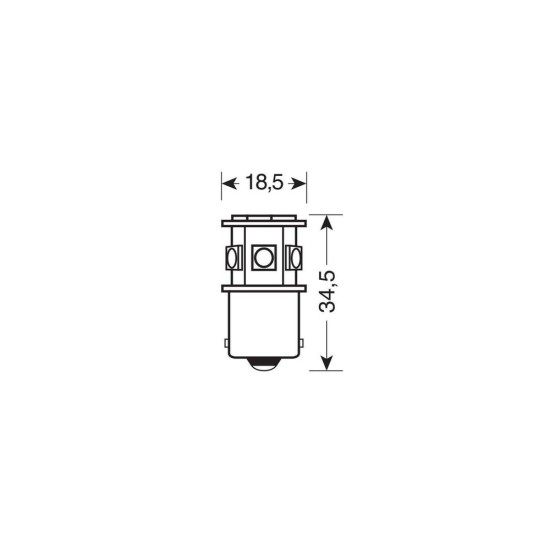 P21W BA15s 24/28V 8SMDx1CHIP LED 120lm ΛΕΥΚΟ ΚΟΥΤΙ LAMPA - 20 ΤΕΜ. Με Κάλυκα