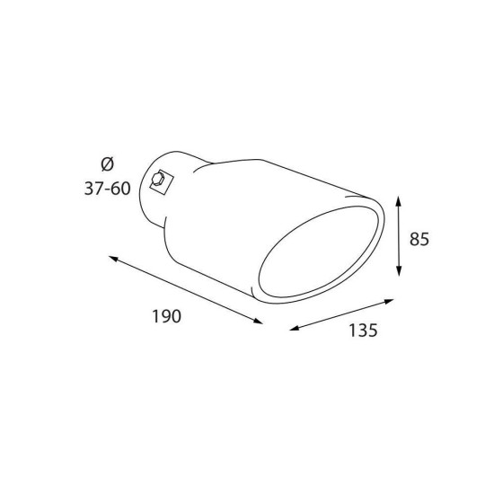 ΑΚΡΟ (ΜΠΟΥΚΑ) ΕΞΑΤΜΙΣΗΣ ΟΒΑΛ TS-76 37>60mm (ΜΗΚΟΣ: 190mm / ΦΑΡΔΟΣ: 100mm ) LAMPA - 1 TEM. Μπούκες Εξάτμισης