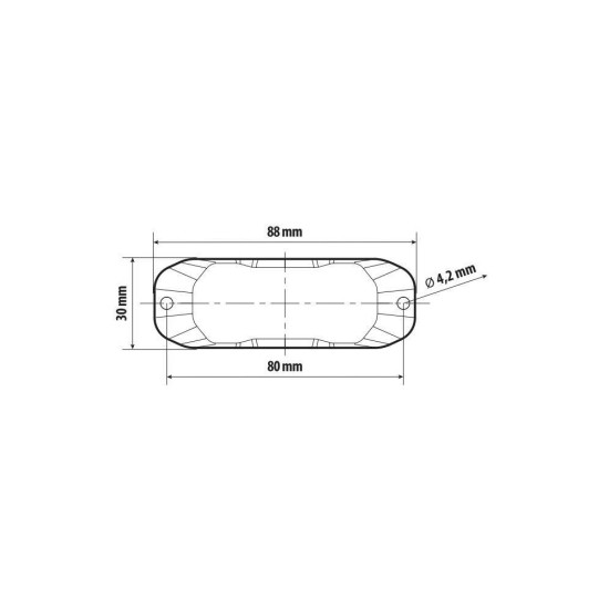 ΣΤΡΟΜΠΟ ΠΟΡΤΟΚΑΛΙ 12/24V 3 LED 4 ΧΡΗΣΕΩΝ ΑΔΙΑΒΡΟΧΟ IP67 (ΠΑΧΟΣ: 7mm) 88x30mm  LAMPA - 1 TEM. Στρόμπο (Strobe)