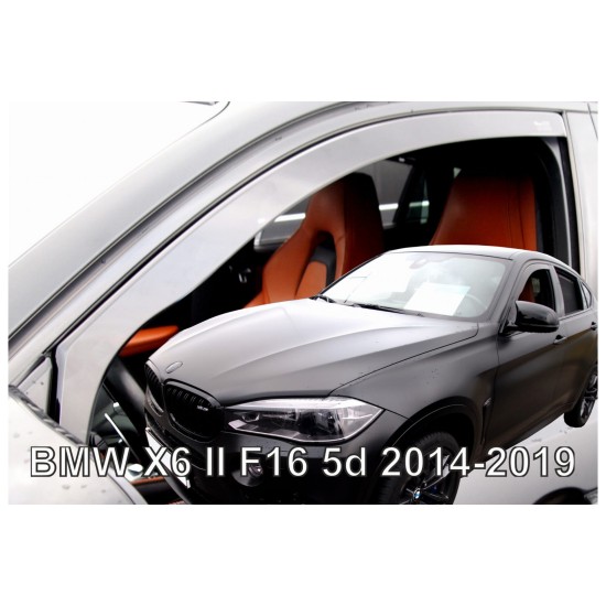 BMW X6 F16 5D 2014-2019 ΖΕΥΓΑΡΙ ΑΝΕΜΟΘΡΑΥΣΤΕΣ ΑΠΟ ΕΥΚΑΜΠΤΟ ΦΙΜΕ ΠΛΑΣΤΙΚΟ HEKO - 2 ΤΕΜ. Ανεμοθραύστες