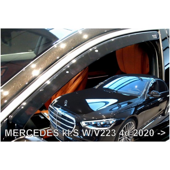 MERCEDES S-CLASS W223 / V223 4D 2020+ ΖΕΥΓΑΡΙ ΑΝΕΜΟΘΡΑΥΣΤΕΣ ΑΠΟ ΕΥΚΑΜΠΤΟ ΦΙΜΕ ΠΛΑΣΤΙΚΟ HEKO - 2 ΤΕΜ. Ανεμοθραύστες