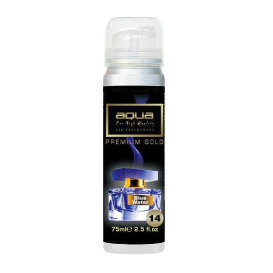 ΑΡΩΜΑΤΙΚΟ ΑΥΤΟΚΙΝΗΤΟΥ ΣΕ ΣΠΡΕΙ (SPRAY)  ΜΕ ΑΡΩΜΑ BLUE WATER PREMIUM GOLD SERIES 75ml AQUA - 1 TEM. Αρωματικά