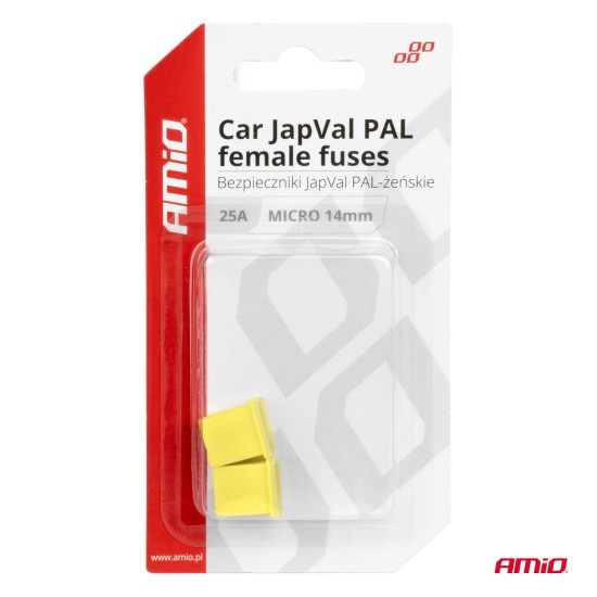 ΑΣΦΑΛΕΙΕΣ JapVal PAL ΜICRO 14mm ΘΗΛΥΚΕΣ 60A ΣΕ ΚΙΤΡΙΝΟ ΧΡΩΜΑ AMIO - 2 ΤΕΜ. Ασφάλειες