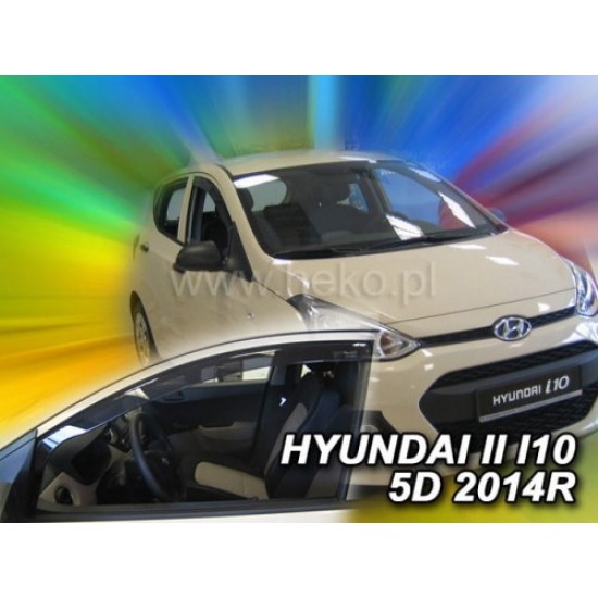 HYUNDAI i10 (II) 5D 2014-2018 ΖΕΥΓΑΡΙ ΑΝΕΜΟΘΡΑΥΣΤΕΣ ΑΠΟ ΕΥΚΑΜΠΤΟ ΦΙΜΕ ΠΛΑΣΤΙΚΟ HEKO - 2 ΤΕΜ. Ανεμοθραύστες