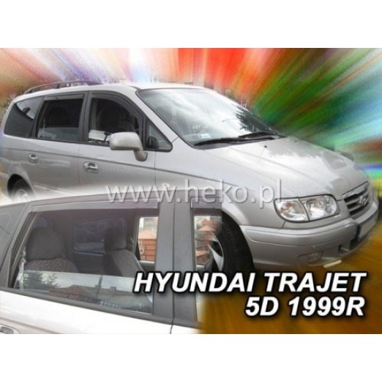 HYUNDAI TRAJET 5D 1998-2008 ΣΕΤ ΑΝΕΜΟΘΡΑΥΣΤΕΣ ΑΥΤΟΚΙΝΗΤΟΥ ΑΠΟ ΕΥΚΑΜΠΤΟ ΦΙΜΕ ΠΛΑΣΤΙΚΟ HEKO - 4 ΤΕΜ. Ανεμοθραύστες