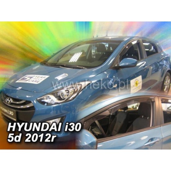 HYUNDAI i30 5D KOMBI 02.2012-2017 ΖΕΥΓΑΡΙ ΑΝΕΜΟΘΡΑΥΣΤΕΣ ΑΠΟ ΕΥΚΑΜΠΤΟ ΦΙΜΕ ΠΛΑΣΤΙΚΟ HEKO - 2 ΤΕΜ. Ανεμοθραύστες