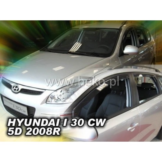 HYUNDAI i30 (SW) 5D KOMBI 2008-2012 ΖΕΥΓΑΡΙ ΑΝΕΜΟΘΡΑΥΣΤΕΣ ΑΠΟ ΕΥΚΑΜΠΤΟ ΦΙΜΕ ΠΛΑΣΤΙΚΟ HEKO - 2 ΤΕΜ. Ανεμοθραύστες