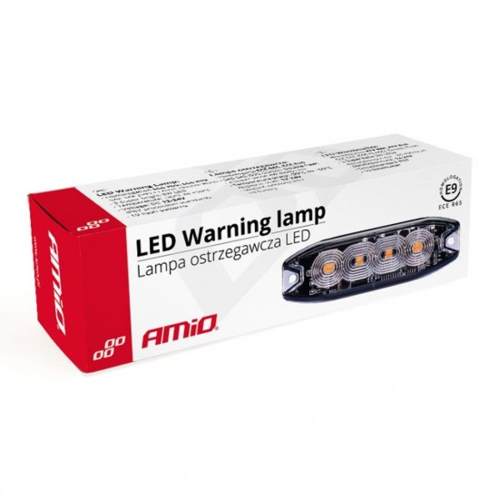 ΣΤΡΟΜΠΟ 12/24V 10x3x0,9cm ΠΟΡΤΟΚΑΛΙ 4LED 12W (4x3W) R65 R10 IP68 AMiO - 1 ΤΕΜ. 