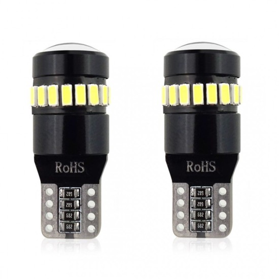 T10 W5W 12/24V CANBUS LED 18xSMD3014 +1xSMD ΛΕΥΚΟ AmiO - 2 ΤΕΜ. 