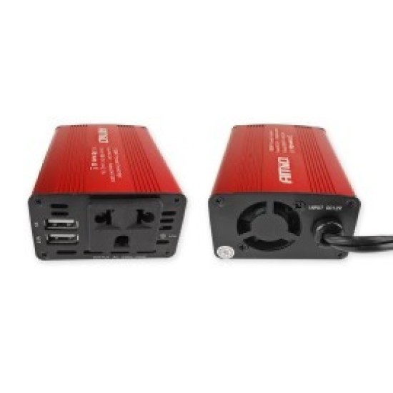 INVERTER 12-230V max150W-peak300W ME 2 USB AMiO – 1 ΤΕΜ. 