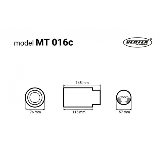 ΑΚΡΟ (ΜΠΟΥΚΑ) ΕΞΑΤΜΙΣΗΣ MT016C 35-57mm (ΜΗΚΟΣ: 145mm) AMiO - 1 ΤΕΜ. 