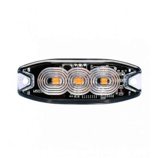 ΣΤΡΟΜΠΟ 12/24V 8x3x0,9cm ΠΟΡΤΟΚΑΛΙ 3LED 9W (3x3W) R65 R10 AMiO - 1 ΤΕΜ. 