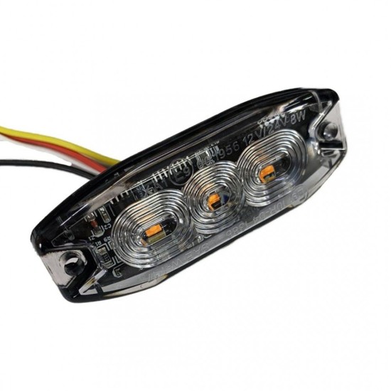 ΣΤΡΟΜΠΟ 12/24V 8x3x0,9cm ΠΟΡΤΟΚΑΛΙ 3LED 9W (3x3W) R65 R10 AMiO - 1 ΤΕΜ. 