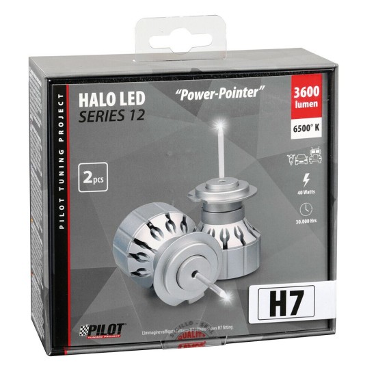 H7 9>32V 6.500K 3.600lm 40W PX26d HALO LED SERIES 12 POWER-POINTER G-CR SPECIAL CHIPS LED KIT - 2 TEM. Λάμπες