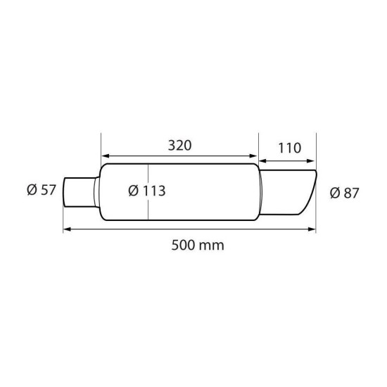 ΚΑΖΑΝΙ ΑΠΟ ΑΝΟΞΕΙΔΩΤΟ ΑΤΣΑΛΙ (201) INOX MU-1 Φ57 ΜΗΚΟΣ: 500mm LAMPA - 1 TEM. Καζάνια