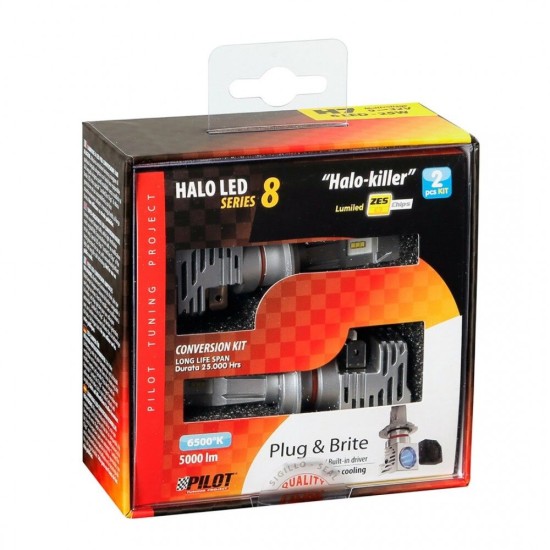 H7 ΛΑΜΠΑ 9-32V 6.500K 5.000lm 50W PX26d HALO LED SERIE 8 HALO-KILLER 6LED ZES LED KIT - 2 ΤΕΜ. 