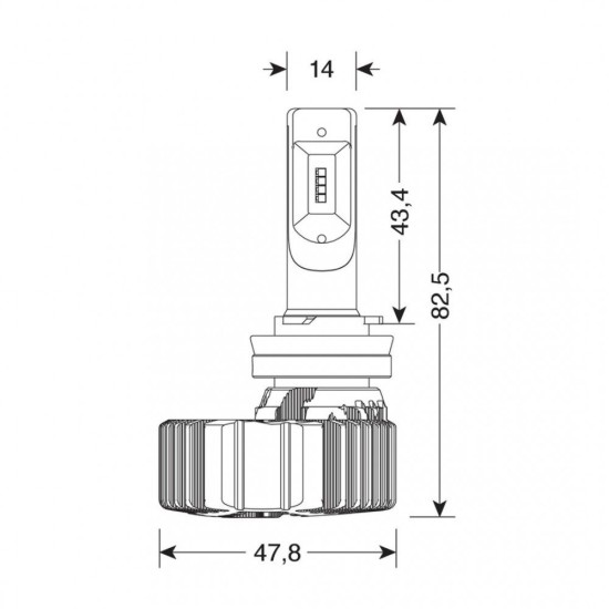 H8/H9/H11/H16 9-32V 6.500K 4.500lm 50W PGJ19-X HALO LED SERIE 4 FIT-MASTER ZES CHIPS LED KIT - 2 ΤΕΜ.  Λάμπες