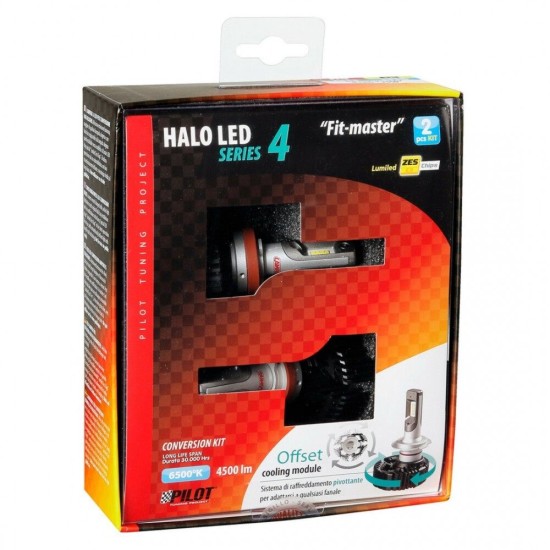 H8/H9/H11/H16 9-32V 6.500K 4.500lm 50W PGJ19-X HALO LED SERIE 4 FIT-MASTER ZES CHIPS LED KIT - 2 ΤΕΜ.  Λάμπες