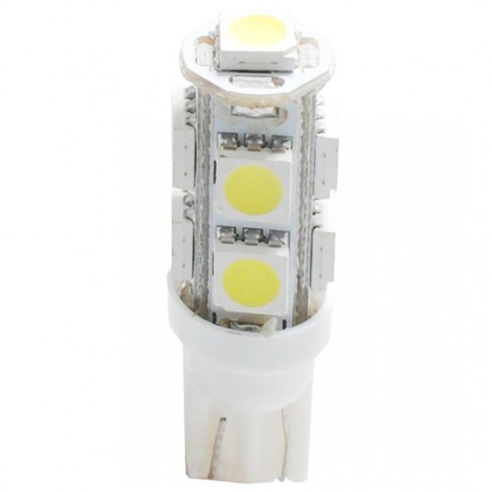 W5W 12V T10 W2,1x9,5d LED 9xSMD5050 ΛΕΥΚΟ (ΚΑΡΦΩΤΟ ΑΚΑΛΥΚΟ) M-TECH - 1 ΤΕΜ.  Χωρίς Κάλυκα