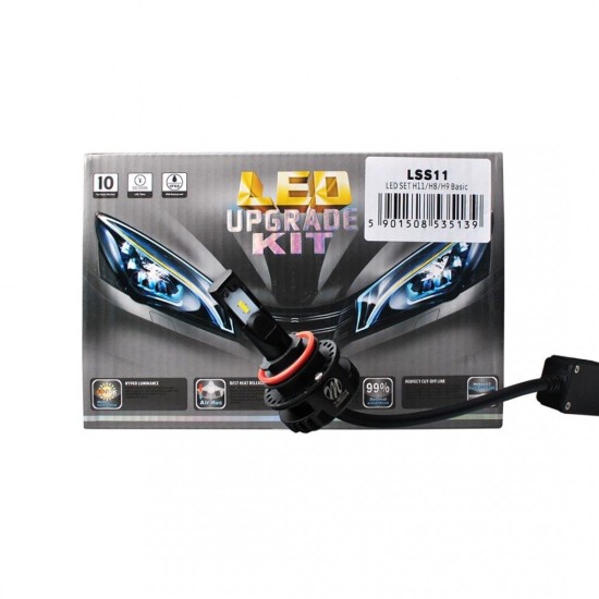 H8/H9/H11 12/24V 16W 5.700K LED KIT BASIC EPISTAR (ΜΕ ΑΝΕΜΙΣΤΗΡΑΚΙ ή ΨΥΚΤΡΑ) M-TECH - 2 ΤΕΜ.  Λάμπες