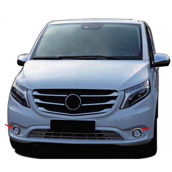 MERCEDES VITO W447 2014+ ΔΑΧΤΥΛΙΔΙΑ ΦΩΤΩΝ ΟΜΙΧΛΗΣ ΧΡΩΜΙΟ ΜΕΤΑΛΛΙΚΑ S-DIZAYN - 2 TEM. Διακοσμητικά Χρωμίου & Προστασία 