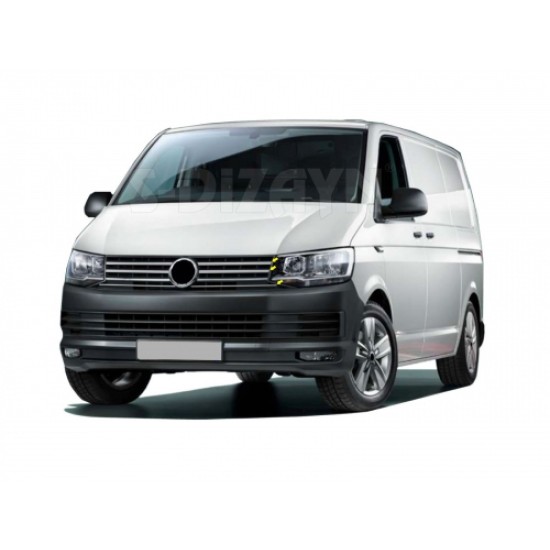 VW T6 TRANSPORTER VAN 2015+ ΔΙΑΚΟΣΜΗΤΙΚΕΣ ΓΡΙΛΙΕΣ ΜΑΣΚΑΣ ΕΜΠΡΟΣ ΧΡΩΜΙΟΥ S - DIZAYN - 8 TEM. Προφυλακτήρας