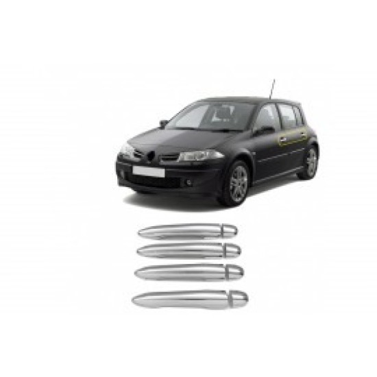 RENAULT MEGANE HB 5D / SEDAN / SW 2004-2010 ΧΕΡΟΥΛΙΑ ΠΟΡΤΑΣ ΧΡΩΜΙΟ ΜΕΤΑΛΛΙΚΑ 4ΠΟΡΤΕΣ - 4 ΤΕΜ Χερούλια Χούφτες Πόρτας