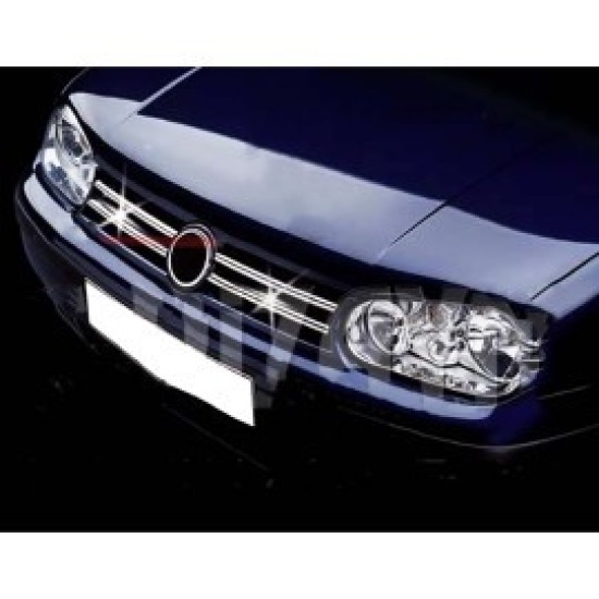 VW GOLF IV HB 5D 1998-2004 ΔΙΑΚΟΣΜΗΤΙΚΕΣ ΓΡΙΛΙΕΣ ΜΑΣΚΑΣ ΕΜΠΡΟΣ ΧΡΩΜΙΟΥ - 4 ΤΕΜ. Προφυλακτήρας