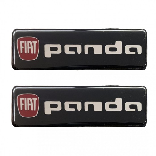 FIAT PANDA ΣΗΜΑΤΑ ΒΙΔΩΤΑ 10 Χ 3 cm ΕΠΟΞΕΙΔΙΚΗΣ ΡΥΤΙΝΗΣ (ΥΓΡΟ ΓΥΑΛΙ) ΣΕ ΜΑΥΡΟ/ΧΡΩΜΙΟ/ΜΠΟΡΝΤΩ ΓΙΑ ΠΑΤΑΚΙΑ - 2 ΤΕΜ. Διακοσμητικά Σήματα Βιδωτά 