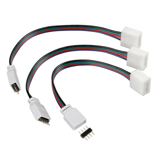 ΑΝΤΑΛΛΑΚΤΙΚΗ ΦΙΣΑ CONNECT-3 ΜΕ 4PIN 16 cm ΓΙΑ ΤΑΙΝΙΑ RGB ΜΕ ΤΗΛΕΧΕΙΡΙΣΜΟ - 3 ΤΕΜ. Ταινίες Φωτισμού