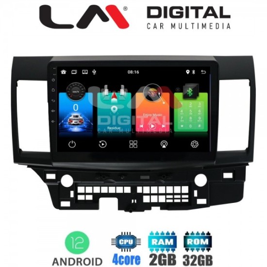 OEM MITSUBISHI LANCER 2008+ ANDROID 12 / 4core / 2GB+32GB HARD DISC / GPS / BLUT / SD / USB / 3G (Εκδοση χωρις CAN BUS) OEM