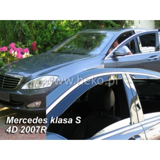 MERCEDES (W221) S-CLASS 4D 2005-2013 ΖΕΥΓΑΡΙ ΑΝΕΜΟΘΡΑΥΣΤΕΣ ΑΠΟ ΕΥΚΑΜΠΤΟ ΦΙΜΕ ΠΛΑΣΤΙΚΟ HEKO - 2 ΤΕΜ. Ανεμοθραύστες