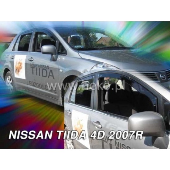 NISSAN TIIDA 4D (SEDAN) 2007+ ΣΕΤ ΑΝΕΜΟΘΡΑΥΣΤΕΣ ΑΥΤΟΚΙΝΗΤΟΥ ΑΠΟ ΕΥΚΑΜΠΤΟ ΦΙΜΕ ΠΛΑΣΤΙΚΟ HEKO - 4 ΤΕΜ. Ανεμοθραύστες