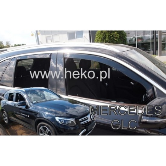 MERCEDES GLC-CLASS X253 5D 2016+ ΣΕΤ ΑΝΕΜΟΘΡΑΥΣΤΕΣ ΑΥΤΟΚΙΝΗΤΟΥ ΑΠΟ ΕΥΚΑΜΠΤΟ ΦΙΜΕ ΠΛΑΣΤΙΚΟ HEKO - 4 ΤΕΜ. Ανεμοθραύστες