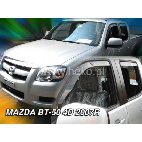 MAZDA BT-50 4D 2006-2011 ΣΕΤ ΑΝΕΜΟΘΡΑΥΣΤΕΣ ΑΥΤΟΚΙΝΗΤΟΥ ΑΠΟ ΕΥΚΑΜΠΤΟ ΦΙΜΕ ΠΛΑΣΤΙΚΟ HEKO - 4 ΤΕΜ. Ανεμοθραύστες