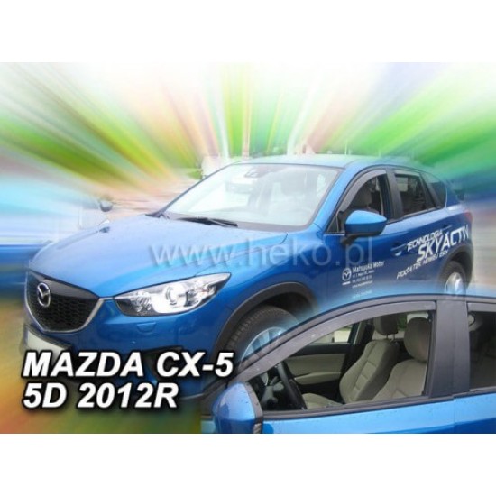 MAZDA CX-5 5D 2011-2017 ΖΕΥΓΑΡΙ ΑΝΕΜΟΘΡΑΥΣΤΕΣ ΑΠΟ ΕΥΚΑΜΠΤΟ ΦΙΜΕ ΠΛΑΣΤΙΚΟ HEKO - 2 ΤΕΜ. Ανεμοθραύστες