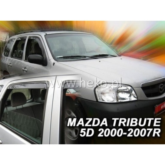 MAZDA TRIBUTE 5D 2000-2008 ΣΕΤ ΑΝΕΜΟΘΡΑΥΣΤΕΣ ΑΥΤΟΚΙΝΗΤΟΥ ΑΠΟ ΕΥΚΑΜΠΤΟ ΦΙΜΕ ΠΛΑΣΤΙΚΟ HEKO - 4 ΤΕΜ. Ανεμοθραύστες