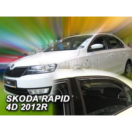 SKODA RAPID 5D (LTB) 2012+ ΣΕΤ ΑΝΕΜΟΘΡΑΥΣΤΕΣ ΑΥΤΟΚΙΝΗΤΟΥ ΑΠΟ ΕΥΚΑΜΠΤΟ ΦΙΜΕ ΠΛΑΣΤΙΚΟ HEKO - 4 ΤΕΜ.  Ανεμοθραύστες