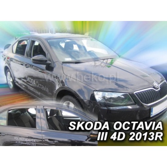 SKODA OCTAVIA (III) 5D (LTB) 2013-2020 ΣΕΤ ΑΝΕΜΟΘΡΑΥΣΤΕΣ ΑΥΤΟΚΙΝΗΤΟΥ ΑΠΟ ΕΥΚΑΜΠΤΟ ΦΙΜΕ ΠΛΑΣΤΙΚΟ HEKO - 4 ΤΕΜ. Ανεμοθραύστες