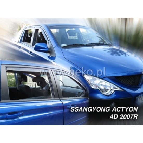 SSANGYONG ACTYON SPORTS 4D 2007-2011 ΣΕΤ ΑΝΕΜΟΘΡΑΥΣΤΕΣ ΑΥΤΟΚΙΝΗΤΟΥ ΑΠΟ ΕΥΚΑΜΠΤΟ ΦΙΜΕ ΠΛΑΣΤΙΚΟ HEKO - 4 ΤΕΜ. Ανεμοθραύστες