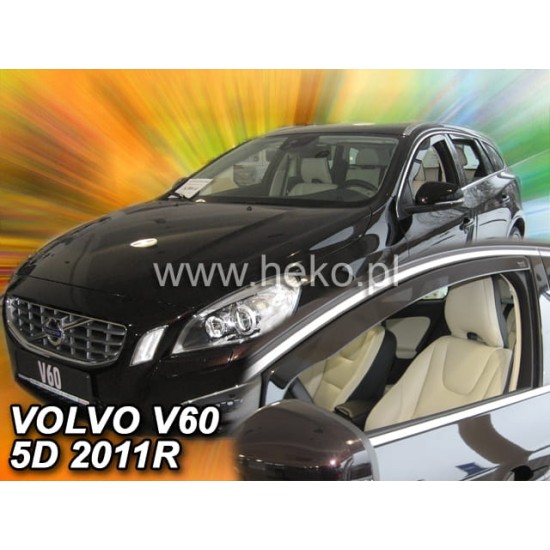 VOLVO S60 (II)/V60 (I) 4D 2010-2018 ΖΕΥΓΑΡΙ ΑΝΕΜΟΘΡΑΥΣΤΕΣ ΑΠΟ ΕΥΚΑΜΠΤΟ ΦΙΜΕ ΠΛΑΣΤΙΚΟ HEKO - 2 ΤΕΜ. Ανεμοθραύστες