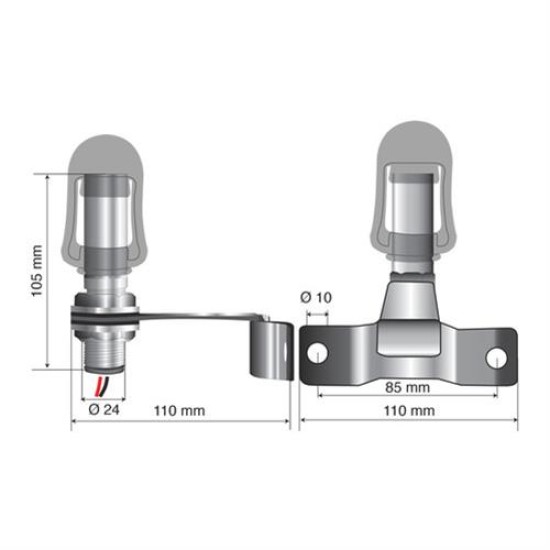 Βάση Στήριξης Φάρου FIX-5 85mm Βάσεις DIN για φάρους