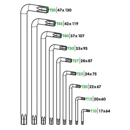 ΑΛΕΝ TORX 9ΤΕΜΑΧΙΩΝ (T10-T15-T20-T25-T27-T30-T40-T45-T50) Εργαλεία