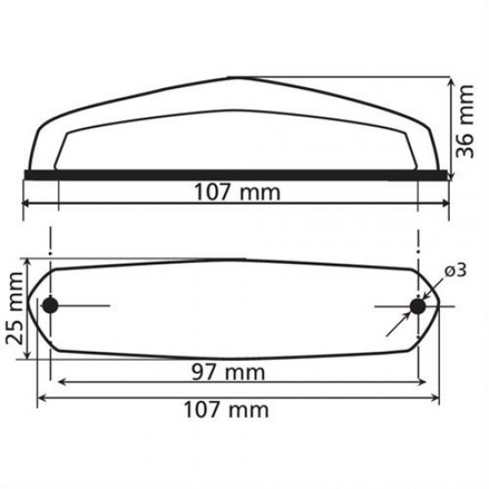 Φανάρι Μοτό Πίσω HIROX 13LED 107x36mm Οπίσθια Φώτα