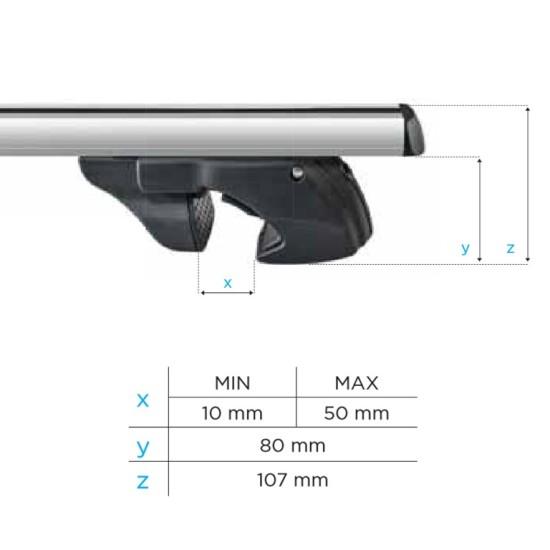 ΜΠΑΡΕΣ ΟΡΟΦΗΣ ΑΥΤΟΚΙΝΗΤΟΥ ΑΛΟΥΜΙΝΙΟΥ SHERMAN XL 135 Cm MENABO (STANDARD/RAISED RAILS) - 2 ΤΕΜ. Μπάρες Αλουμινίου