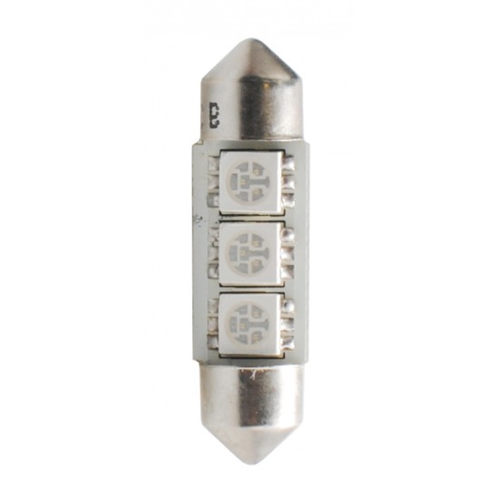 ΛΑΜΠΑΚΙΑ ΠΛΑΦΟΝΙΕΡΑΣ C5W/C10W 12V 0,72W SV8,5 36mm CAN-BUS LED 3xSMD5050 PREMIUM ΜΠΛΕ 1ΤΕΜ. M-TECH Πλαφονιέρας